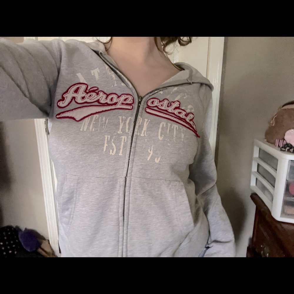 Aeropostale NY Gray & Maroon Jacket!